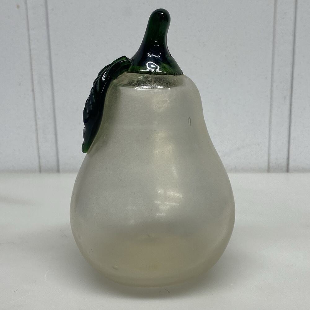 Art Glass Pear Fruit Figurine Pearl Gold Home Decor Shelf Sitter - AS IS - Picture 3 of 10